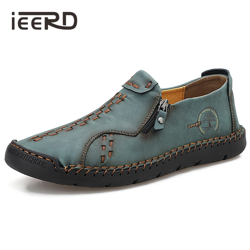 Spring Slip-On Leather Casual Shoes Men Loafers Soft Flats Sneakers Man Outdoor Driving Footwear Zapatos Plus Size |