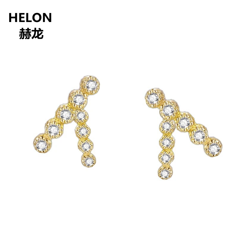 

Solid 14k Yellow Gold Vintage Women Stud Earrings 0.11ct Natural Diamonds Earrings Engagement Wedding Fine Jewelry