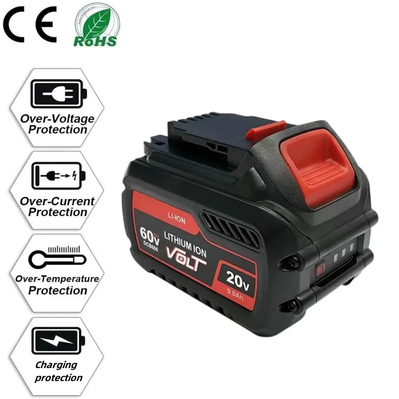 

For Dewalt 60V battery DCB606 DCB609 Power tool battery Compatible with 20V electric tool batteries