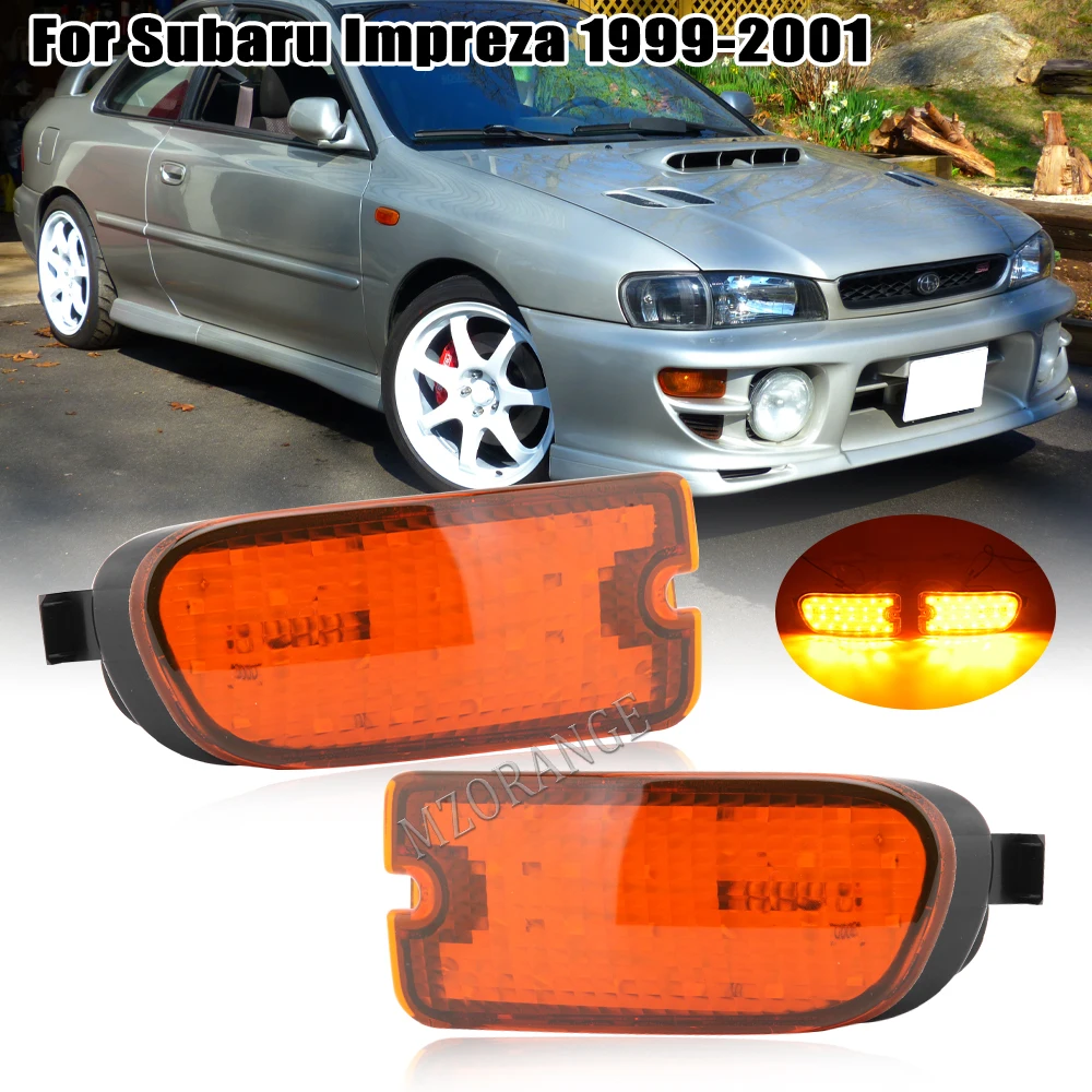 Luces LED frontales para coche, indicador de giro para Subaru Impreza RS Coupe 1999 2000 2001 Sedan, indicador lateral del guardabarros, luz intermitente