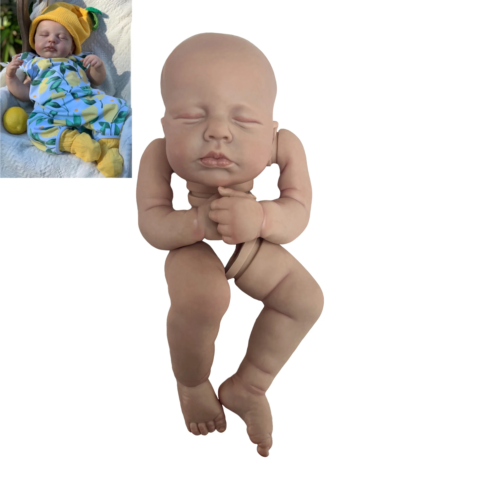 

50CM Reborn Doll Kits Close Eyes LouLou Parts Kit Unassembled Reborn Baby Doll with Veins Vessel