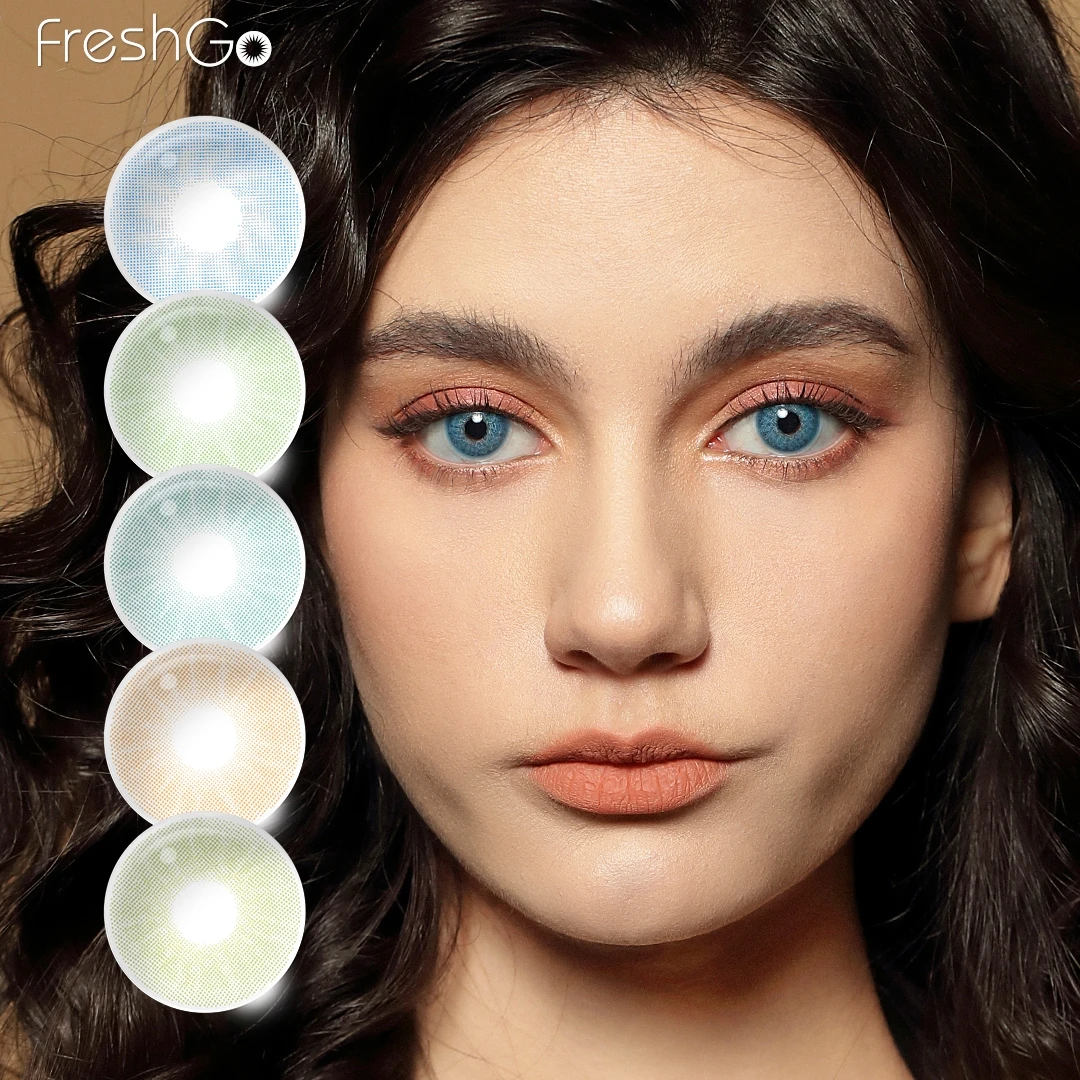 

New Arrivals FreshGo 1 Pair Colored Contact Lenses Natural Look Fast Delivery Blue Eye Lenses Gray Contact Green Eye Lenses