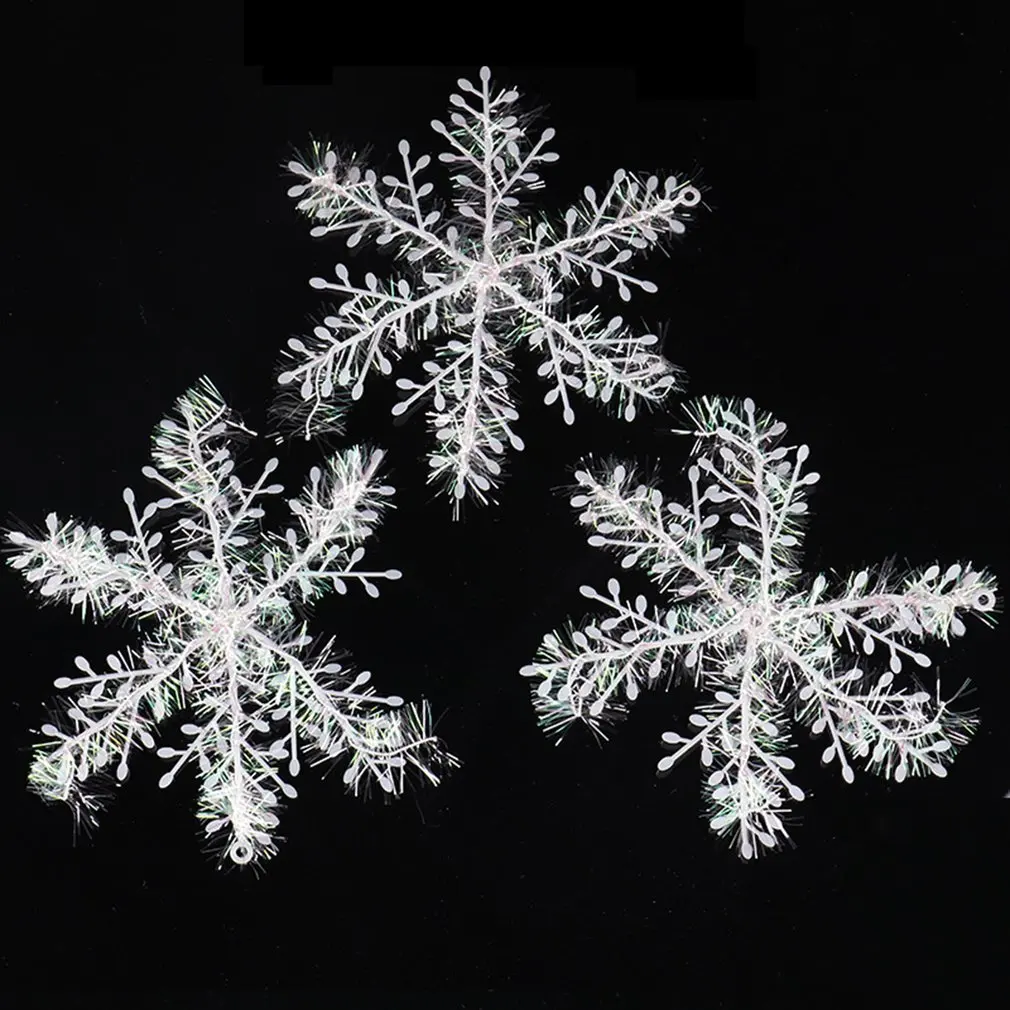

3pcs Christmas Snowflake Ornament Christmas Decoration For Home White Plastic Christmas Snowflake Tree Natal Decoration