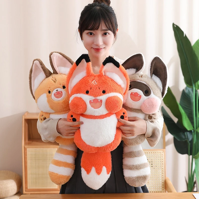 

30/40cm Crative Cute Raccoon&Fox&Panda Dolls Super Soft Plush Animals Bear Fox With Long Tails Toys Baby Appease Doll Nice Gift