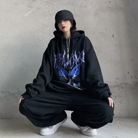 oversized hoodies gothic harajuku vintage streetwear tops butterfly print hoodie women sweatshirt winter pullovers female jacket