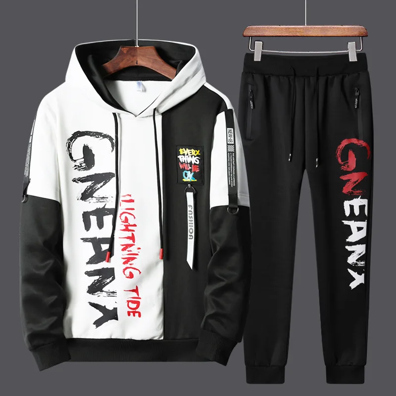 

Designer Clothes Jogger Set Fashion Men Tracksuits Two Piece Sweat Suits Patchwork Printing Sets Sports Men Outfit Set Tracksuit