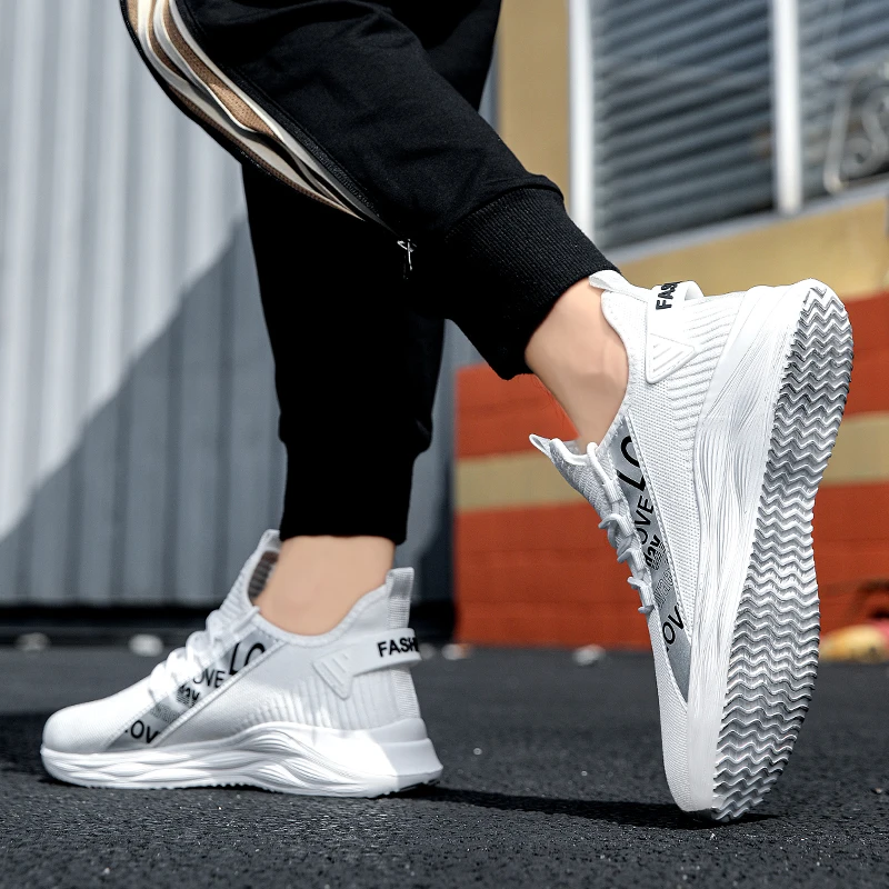 Кроссовки мужские дышащие на шнуровке Нескользящие Спортивная Уличная обувь для