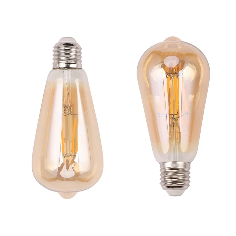 

Retail 2 Pcs Dimmable E27 Retro Vintage Filament ST64 COB LED Bulb Light Lamp Voltage 220V, 4W & 8W