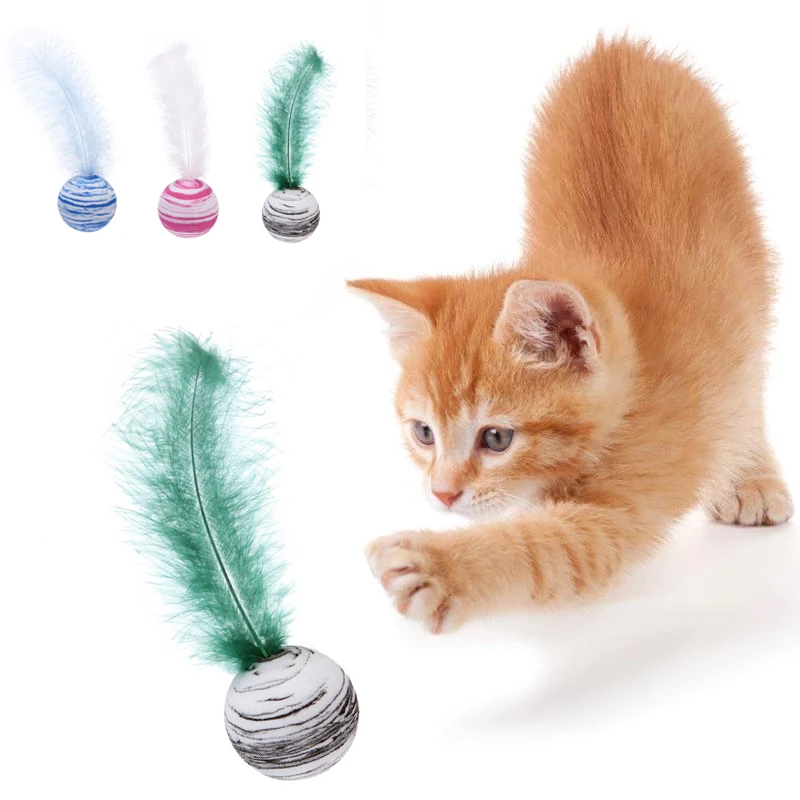 

Игрушка для кошек, Звездный шар плюс перо, материал ЭВА, искусственный мяч из пенопласта, забавная игрушка, звезда, текстурный мяч, перо, игру...