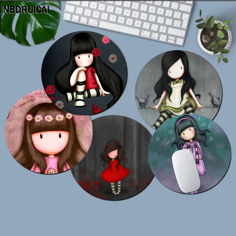 

Santoro G-Gorjuss Cartoon Round Custom Skin Keyboard Mat Table Mat Students Cabinet Gamer Desktop Mousepad Mats For PC Computer