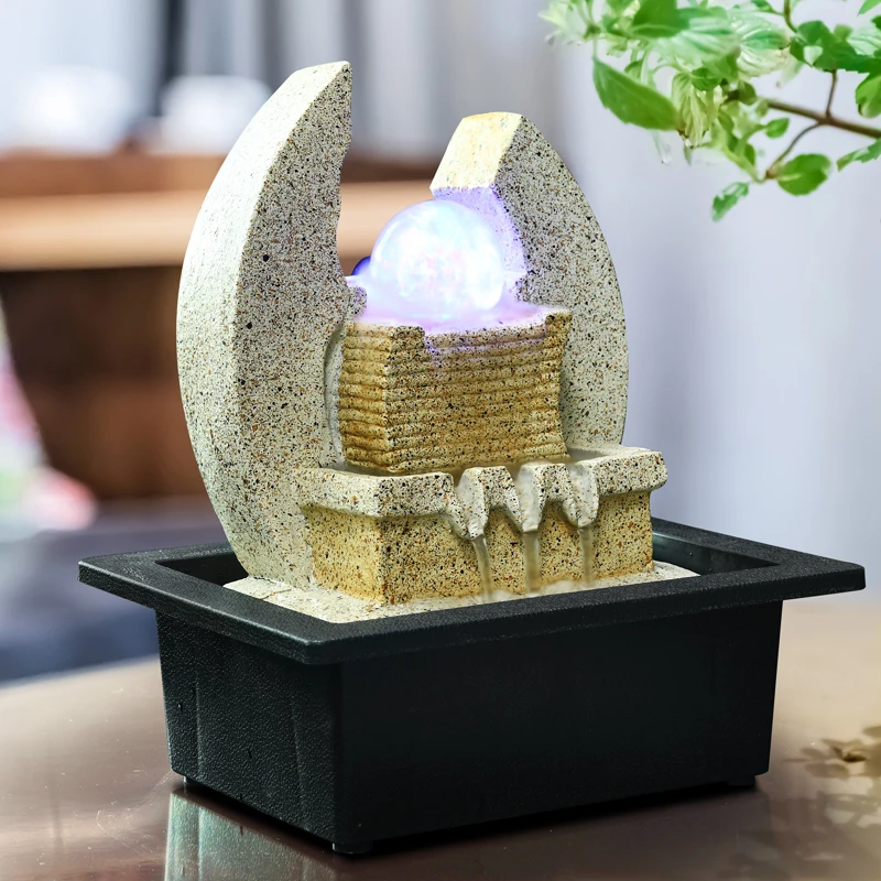 110 В-220 В настольные фонтаны для воды светодиодный хрустальный шар Lucky Feng Shui