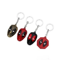 marvel deadpool mask alloy keychain fashion car keyring backpack ornament personality pendant accessories