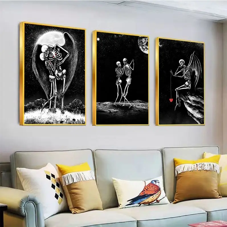 

Simple Skull Classic Anime Poster Retro Kraft Paper Sticker DIY Room Bar Cafe Stickers Wall Painting