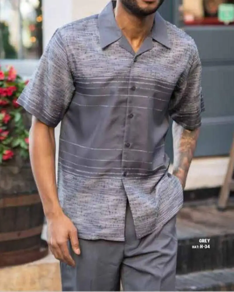 2023 fashion men's casual suit, short shirt+suit pants two-piece, men's sports suit, men's travel shirt suit trend men's wear.