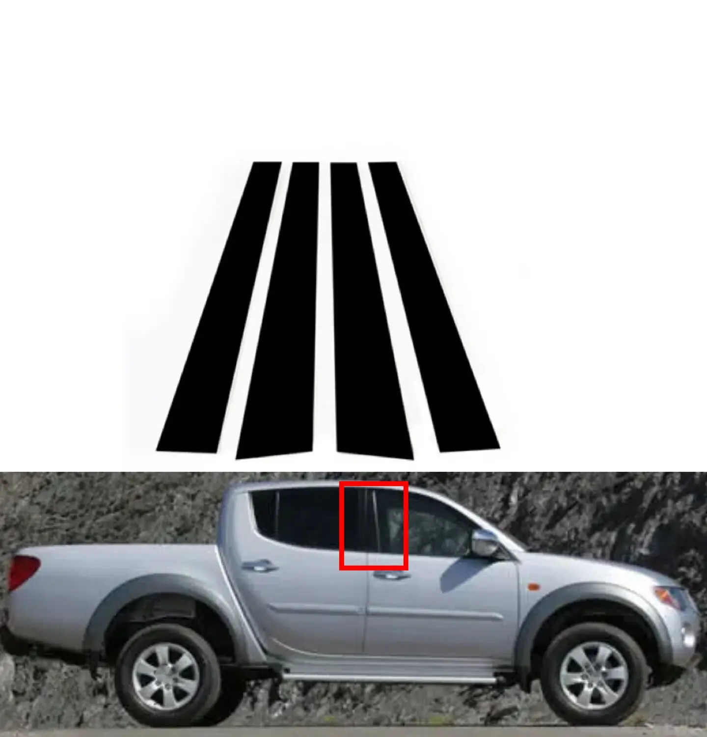 

Глянцевый черный столб для стойки, подходит для Mitsubishi L200 Triton 2005-2012 2013 2014, боковая крышка двери, отделка столбика B C, декоративные наклейки