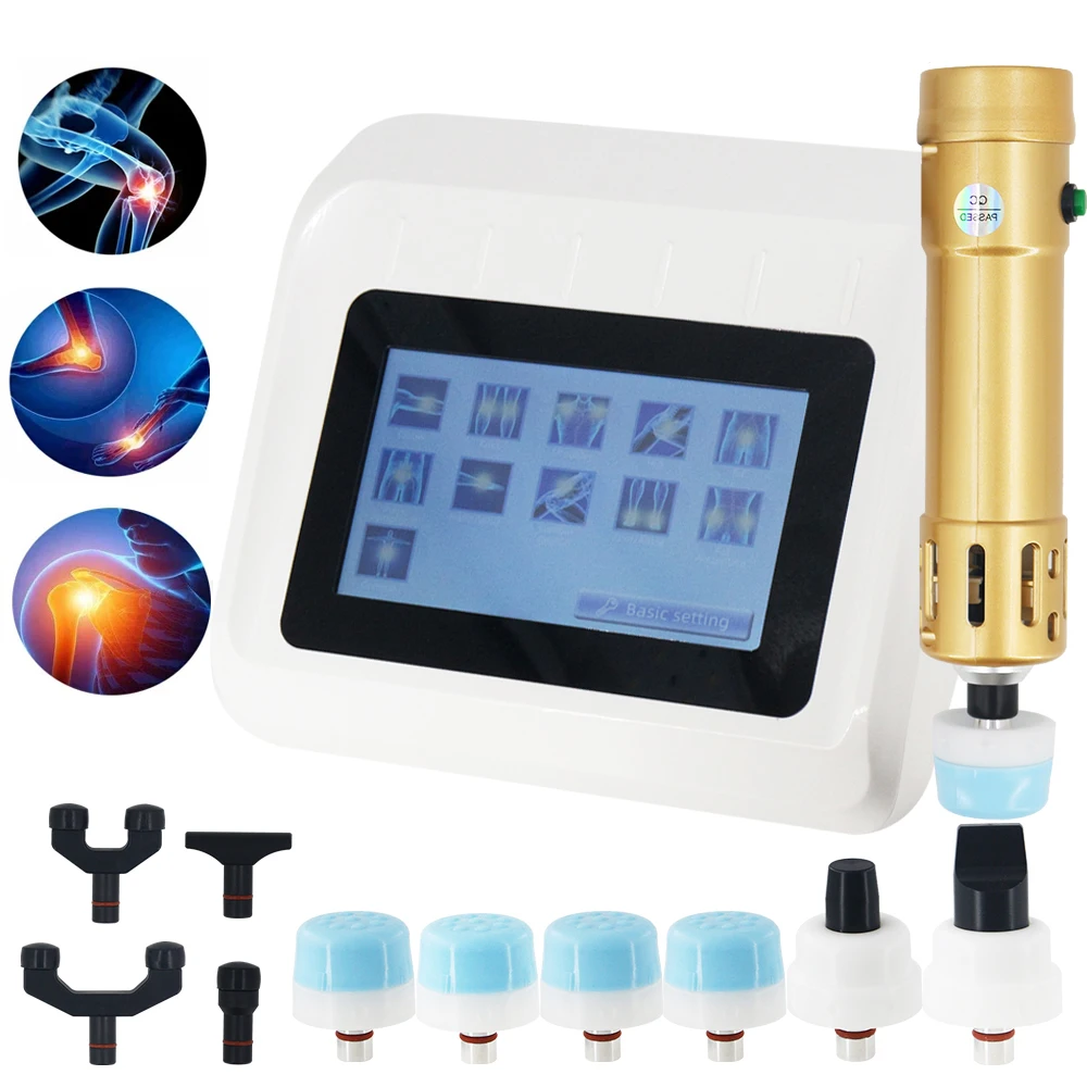 

250MJ ED Shockwave Therapy Machine 11 Heads Shock Wave Chiropractic Device Effective Pain Removal Touch Screen Neck Massager New
