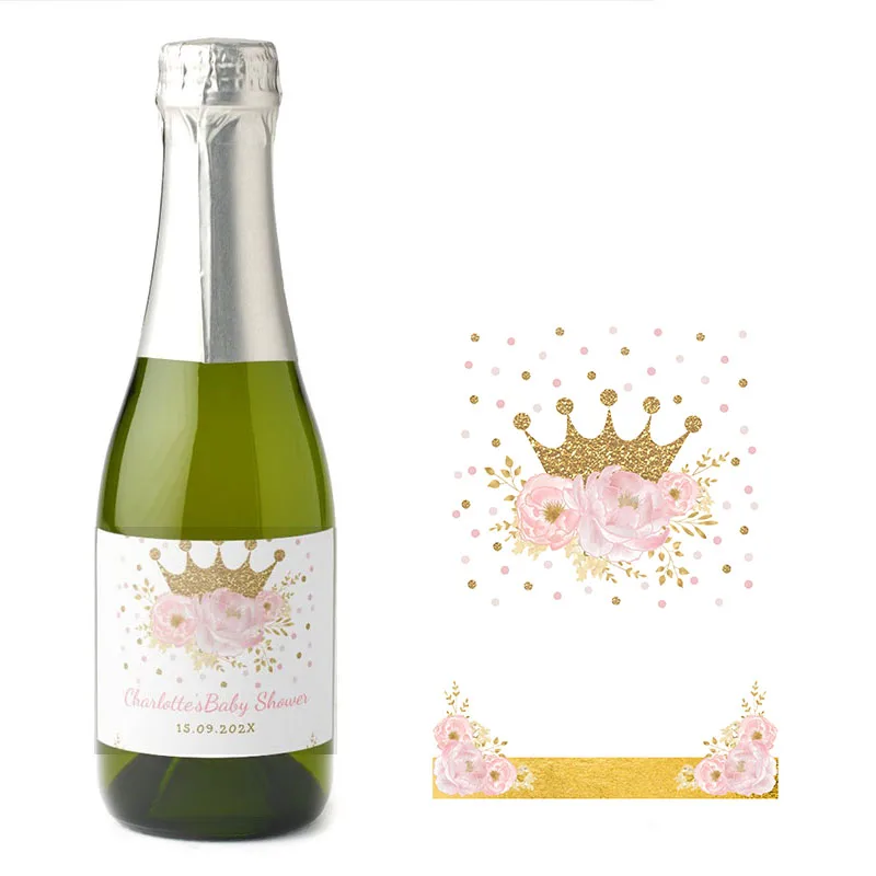 

18 упаковок бутылок Шампанского Персонализированные водонепроницаемые наклейки для упаковки свадеб, дней рождения и детской обуви