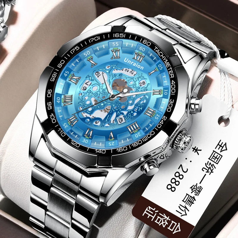 

New automatic non mechanical watch, men's watch, luminous imported calendar, waterproof quartz watch, large dial