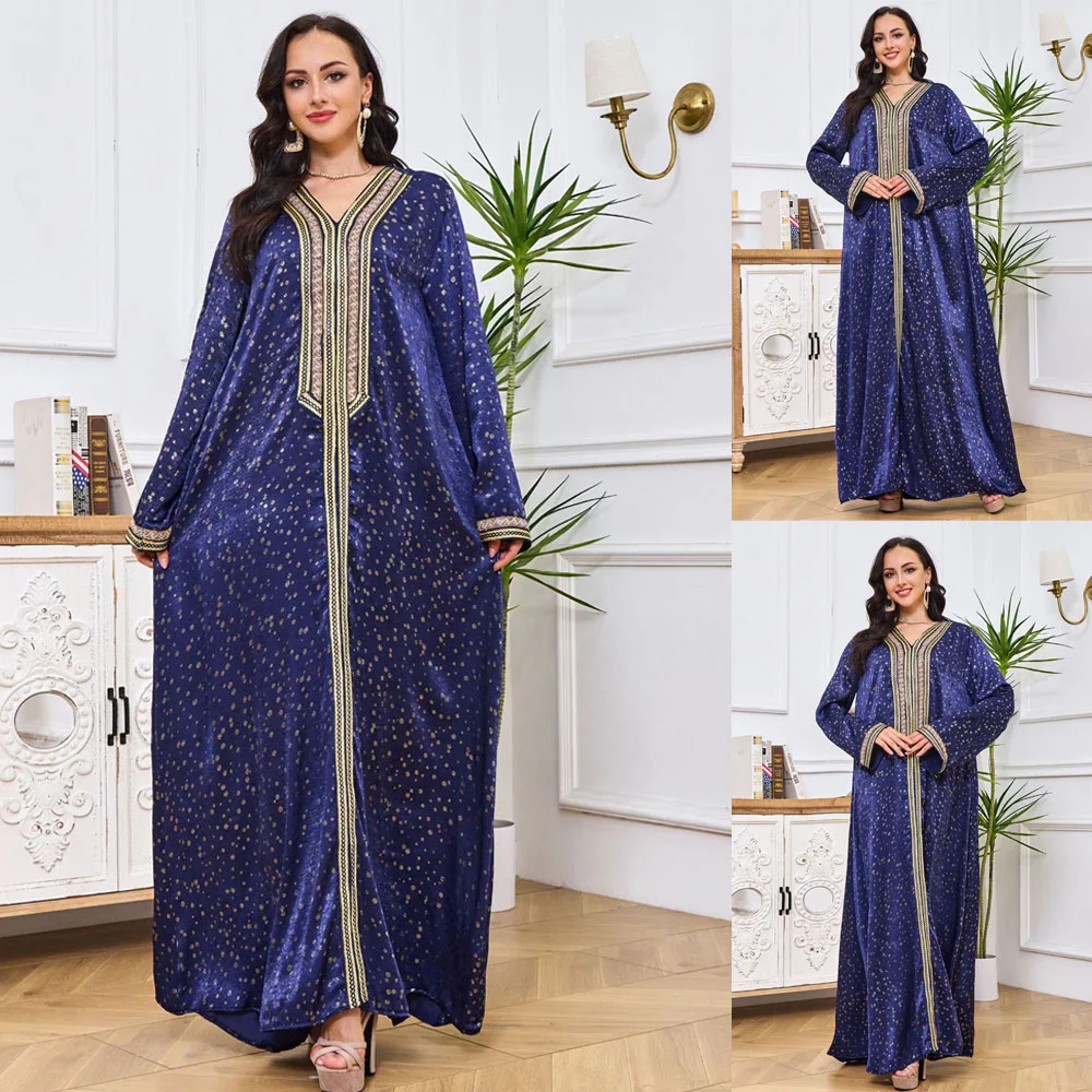 

Дубай абайя для мусульманских женщин Модное Длинное платье 2023 новые бриллианты марокканские кафтан марокканский кафтан ИД Рамадан мусульманская одежда