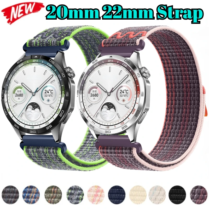Фото Нейлоновый ремешок 22 мм 20 мм для Huawei Watch GT5 46 мм/Watch GT5 Pro 46 мм Браслет-браслет для Samsung Watch 7 6 5 4 Ремень Amazfit GTR №1