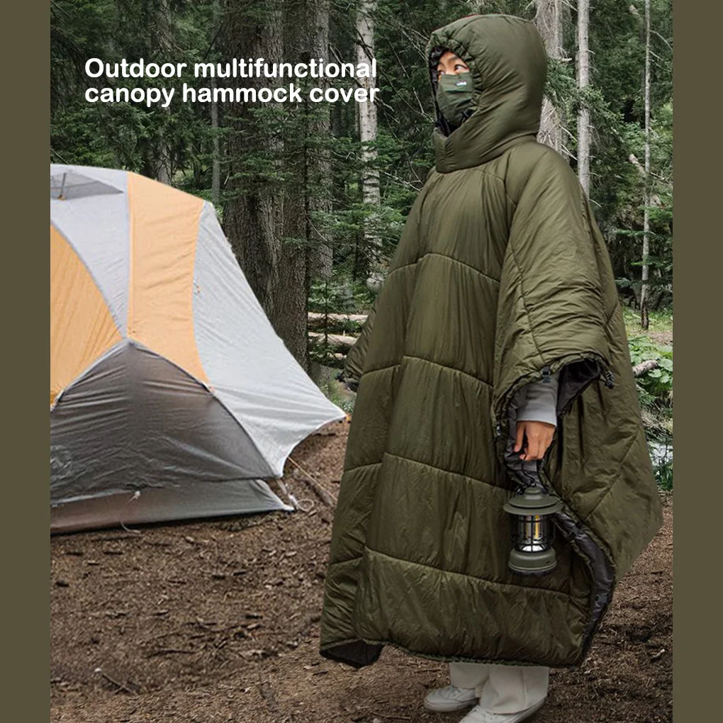 

Multifunctional Hammock Sleeping Bag Winter Warm Cloak Blanket Poncho Windproof Hiking Traveling Men Women Backyard