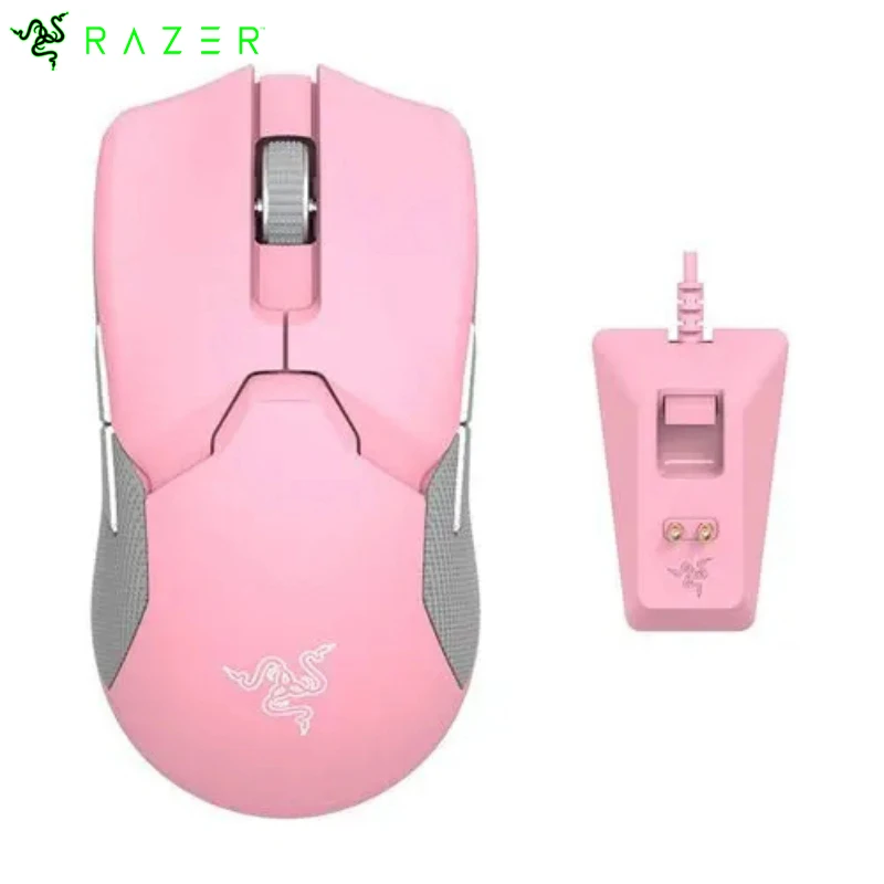 

Pink Razer Viper Ultimate with Charging Dock HyperSpeed Wireless Gaming Mouse 20000 DPI Pc Gamer Accessory Gift For LOL CS GO