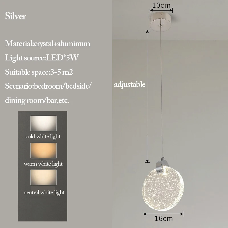 

Подвесные светильники Chi Light Supplier, золотые/серебряные/черные, LED, хрусталь
