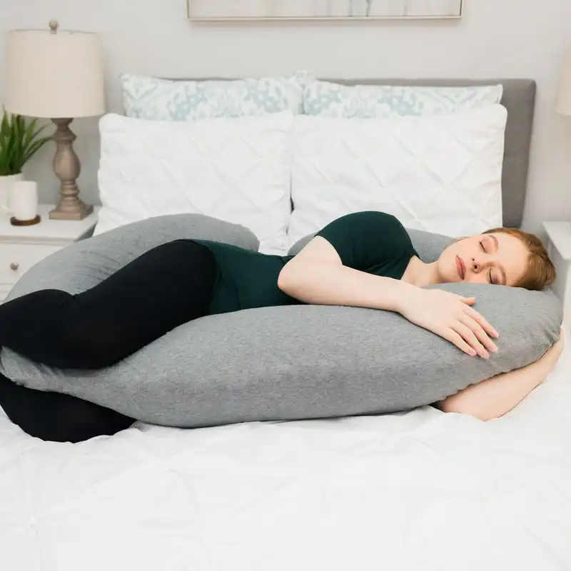 

Sleeper Jersey Gray │ Total Body Pregnancy Pillow │ with a 100% Cotton Zippered, Removable Cover