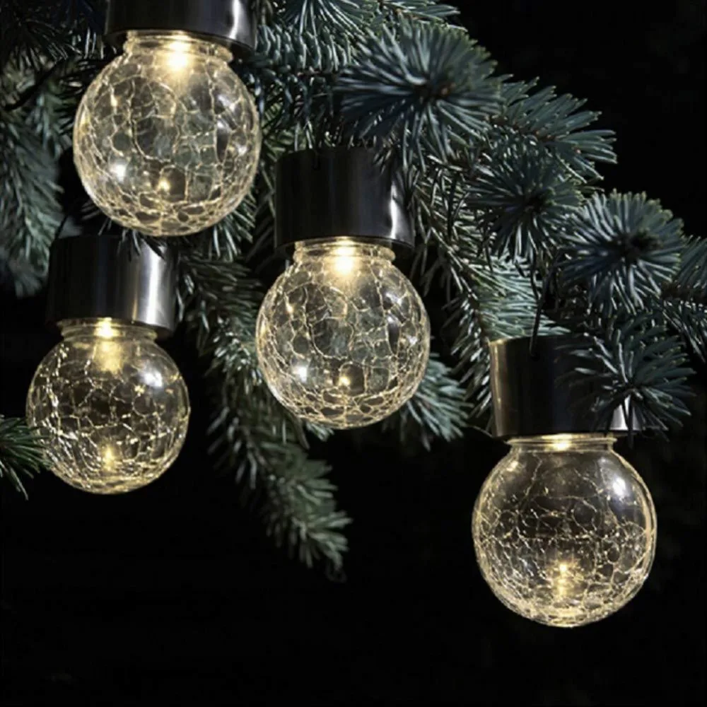 Солнечная фотолюстра наружная садовая лампа в виде трещин стеклянная