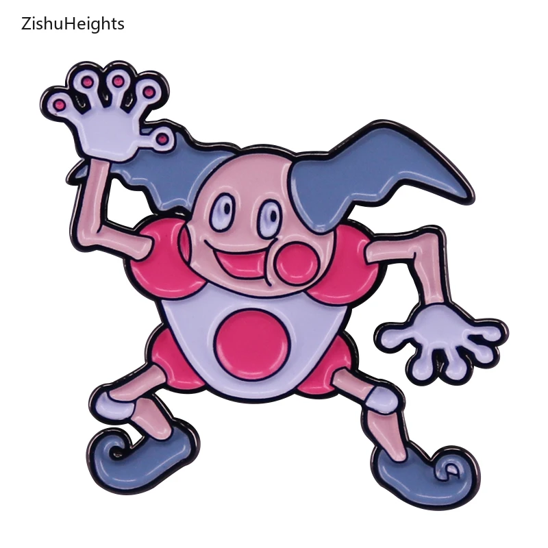 Pokemoon Mr X Mime Enamel Pin Cartoon Anime Game Badge Brooches Gift