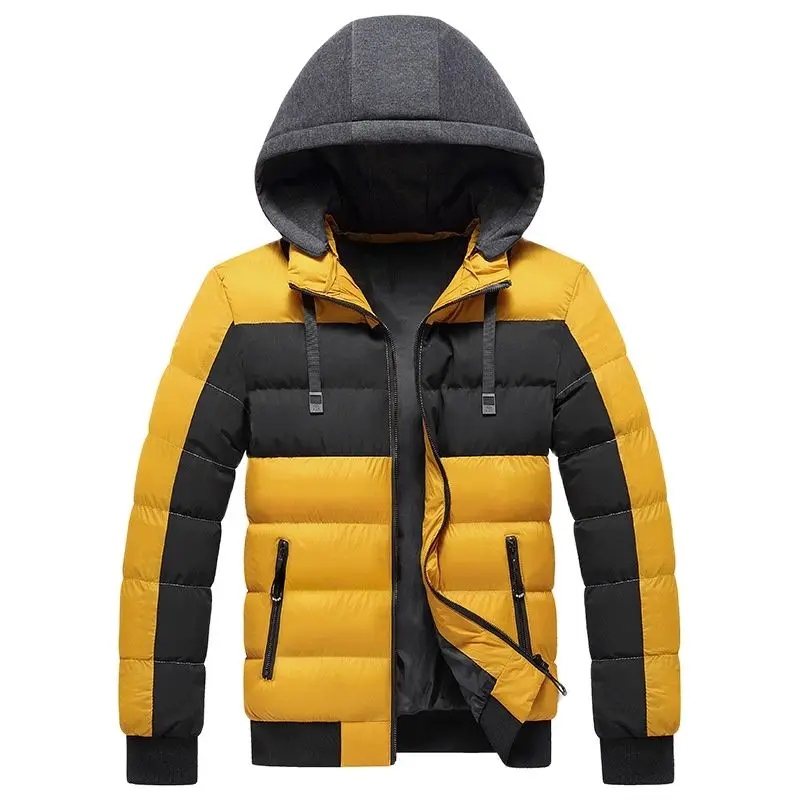 

New Men Parka Jackets 2022 Autumn Winter Mens Warm Thick Outwear Coat Male Splice Casual Hooded Windbreak Jacket Parkas Men 4XL