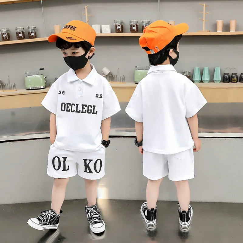 2022 Summer Boys Clothing Sets Cotton Sports Suit for Kids Toddler Boy Clothes Sets Polo Shirts + Shorts 2pcs Outfits 2-11 Yaers
