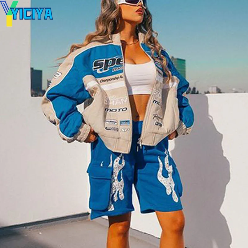 

YICIYA Jackets For Women 2023 Bomber Jackets Letter Print Long Sleeve Coats Varsity Jackets Fashion Streetwear Female Clothing