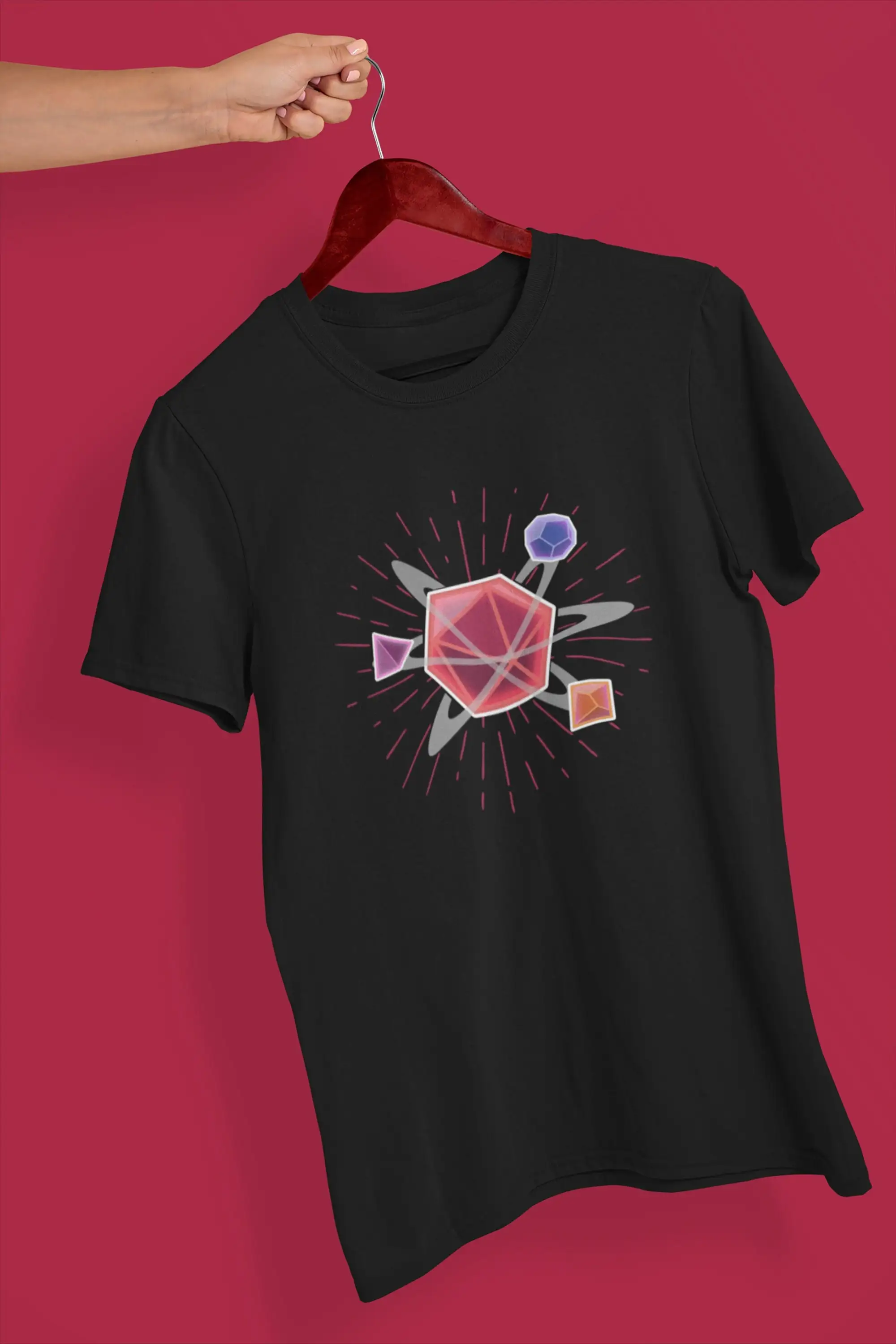 Футболка Dnd Atomic Dice Dungeon Dragon D20 D10 D4 для ученых и настольного вентилятора