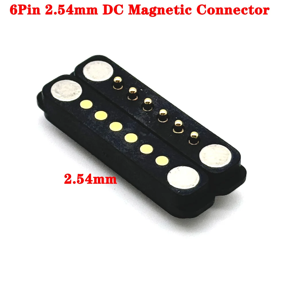 1 пара 6-контактный магнитный разъем Pogo Pin 6 Pogopin папа-мама 2 54 мм подпружиненный