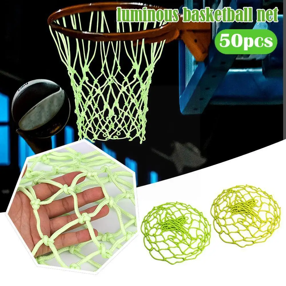 

1 Pc Nylon Night Light Up Basketball Net Heavy Duty Luminous Light Glowing Stand Accessories Basketball U6l4