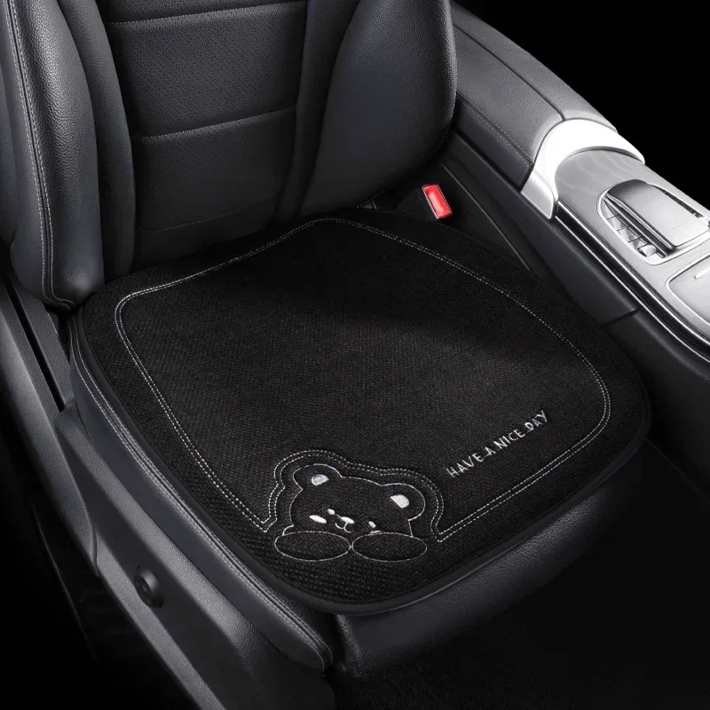 

2024, подушка для автомобильного сиденья с мультяшным медведем, льняная дышащая пыленепроницаемая модная подушка для автомобильного сиденья, аксессуары для интерьера, универсальные