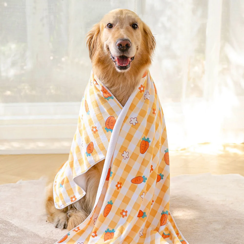 

Quick-drying Pet Dog and Cat Towels Soft Fiber Towels Water-absorbent Bath Towel Convenient Pet Shop Cleaning Towel Pet Supplies