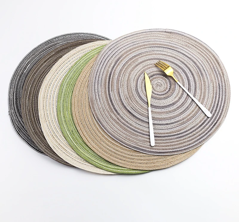 

Kitchen Accessories Round Placemats for Dinning Table 11 18 30 38 CM Tableware Mat Cotton Yarn Non Slip Coasters For Coffee Cup