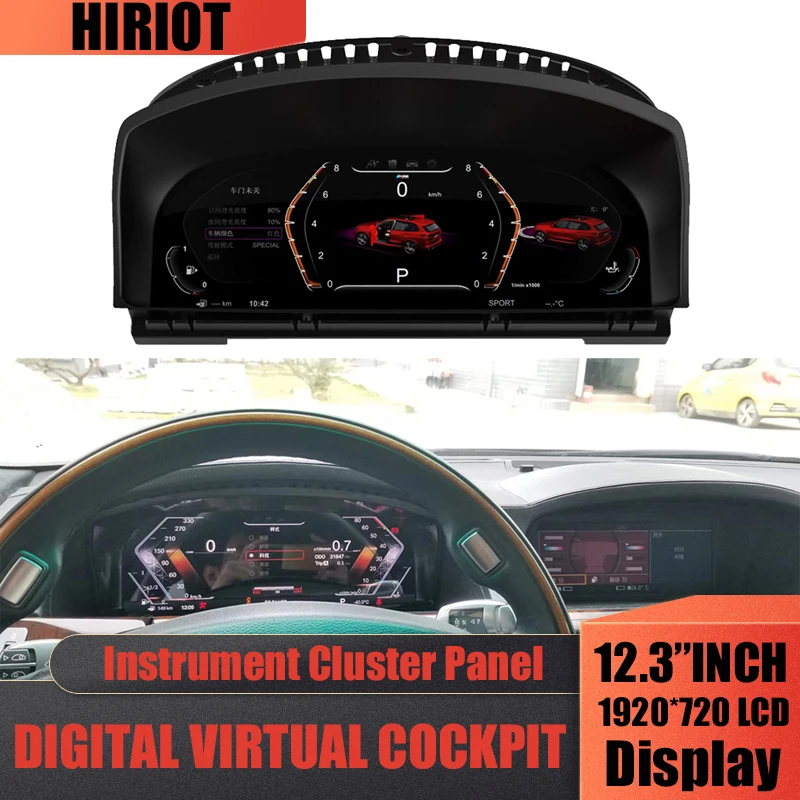 12,3-дюймовая цифровая панель приборной панели, приборный датчик для BMW E66 E65, 7 серии, виртуальный кабинет, спидометр, тахометр, одометр