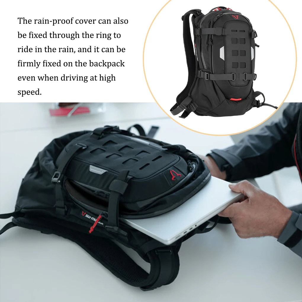 

Motorcycle Backpack Waterproof Adjustable Men Climbing Pack Multi Pocket Motocross Bag for Motorbike Outdoor Trekking