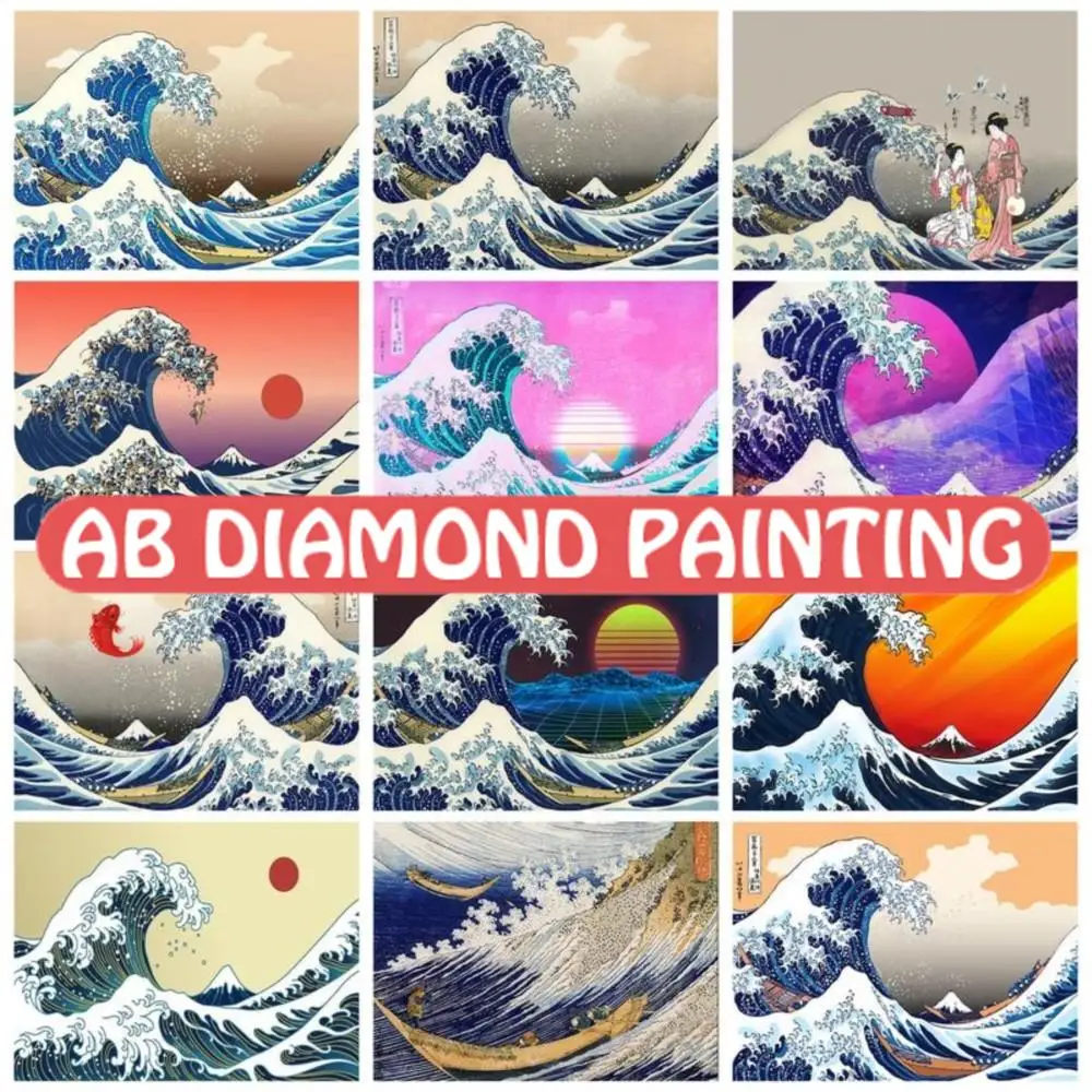 

5D алмазная картина, рамка для рукоделия, наборы для вышивки крестиком, абстрактная волна, картина, декор, подарок