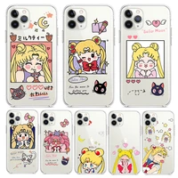 sailor moon cute girl for apple iphone 7 8 x xr xs 11 12 13 pro max mini plus luxury transparent non slip tpu soft phone case