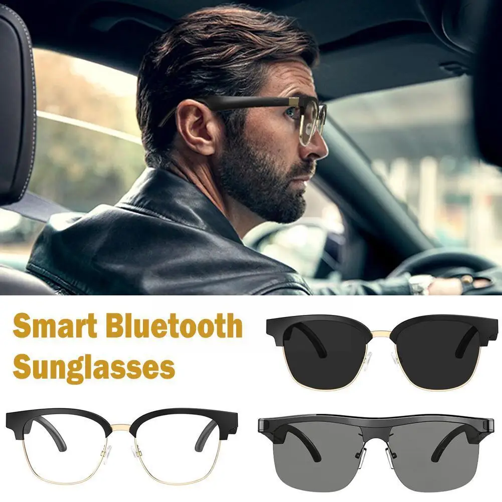 

Смарт-очки Bluetooth аудио солнцезащитные очки открытые уши музыка и звонки в режиме громкой связи Сменные линзы анти-синий с направленным O5V7
