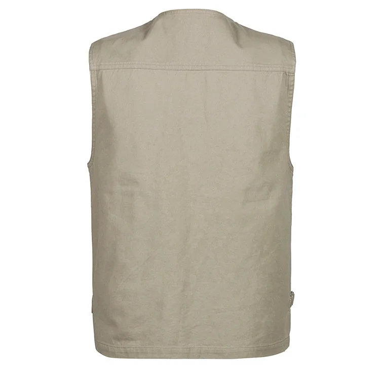 

New Men Vests Outdoor Casual 100% Cotton Sleeveless Vest Mens with Many Pockets Multi Pocket Fishing Photograph Male Waistcoat