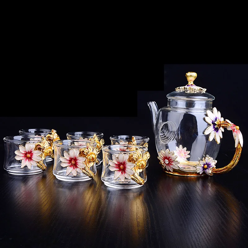 

Enamel tea cup teapot set master cup personal cup heat-resistant glass Kung Fu teacup