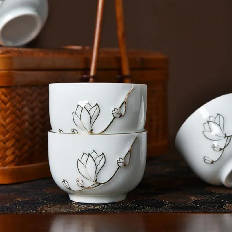 

Керамический Sancai Gaiwan с рисунком сливы