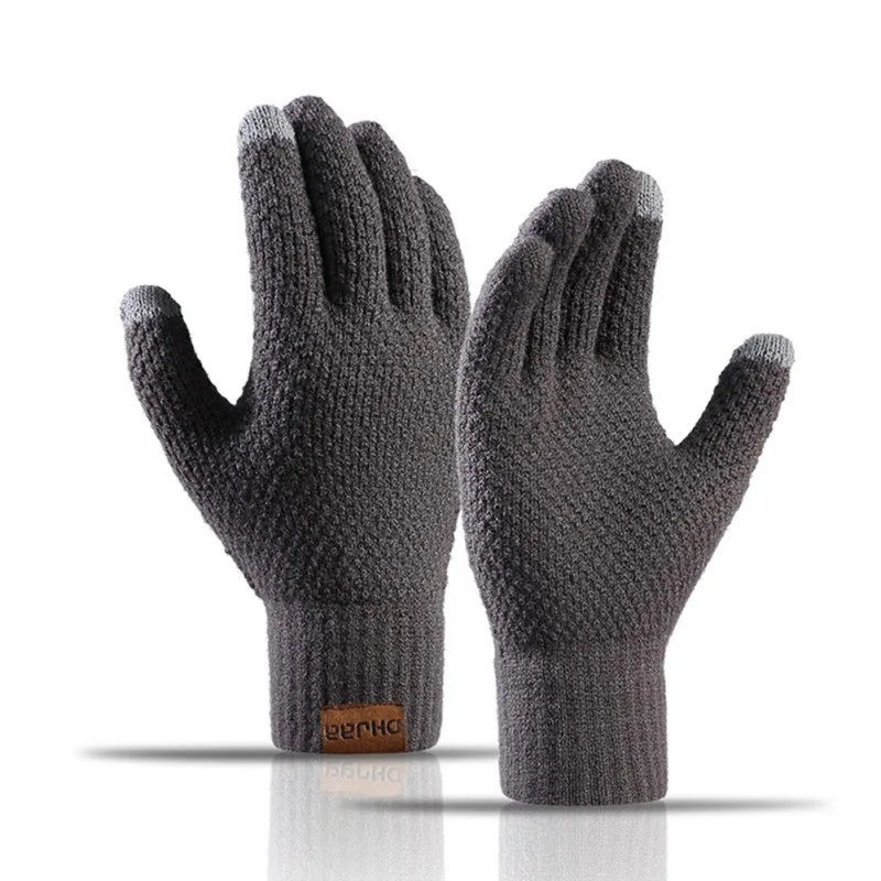 

Touchscreen Thermal Knitted Full Finger Cycling Gloves Windproof Camping Traveling Gloves Men Women Anti-slip Winter Warm Gloves