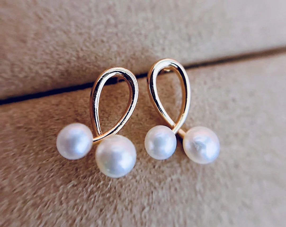 

Серьги-гвоздики с натуральным жемчугом, 4-6 мм