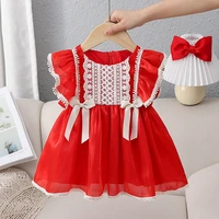 childrens clothing 2022 summer new girl dress sweet and cute baby sleeveless dress princess dress